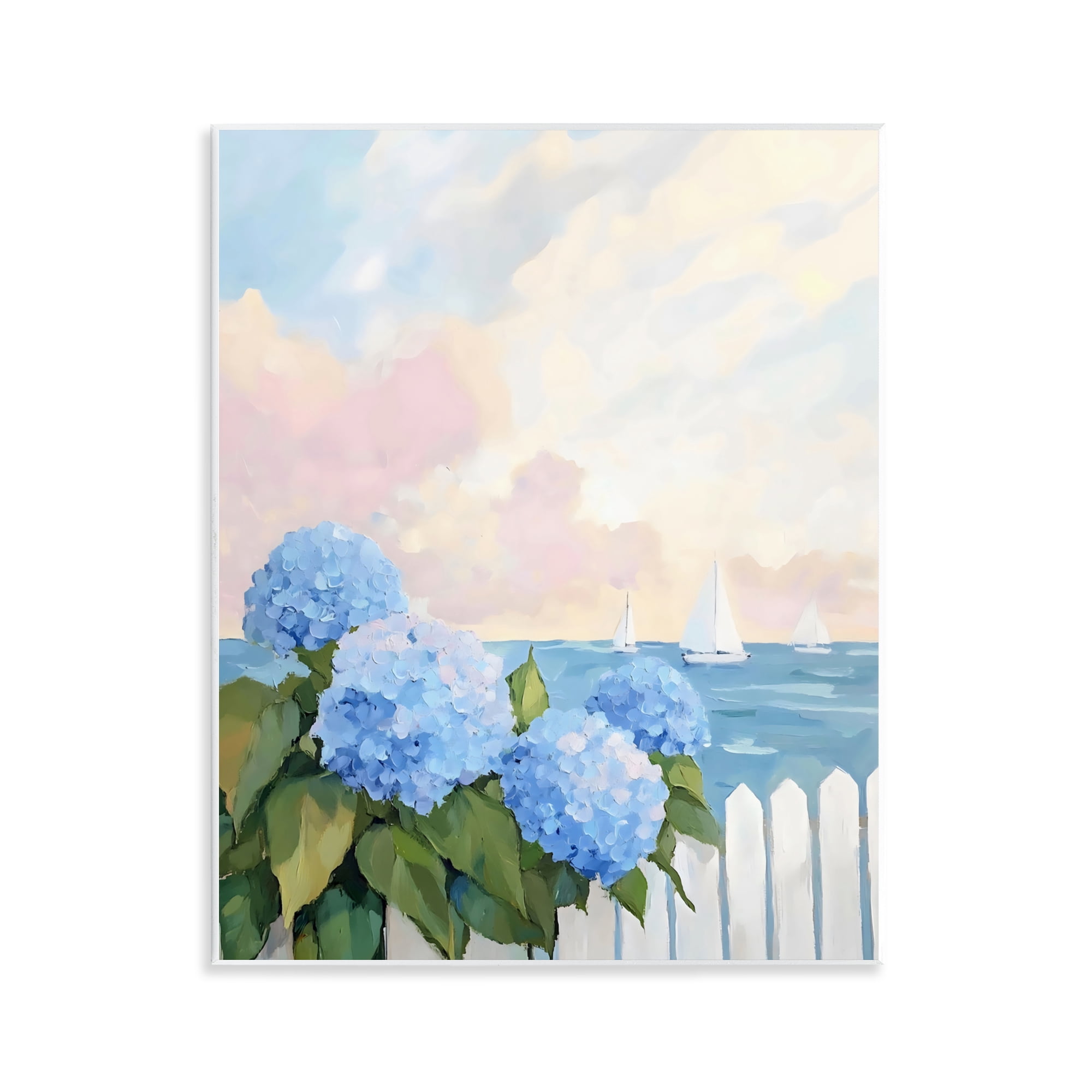 Stupell Industries Hydrangeas By The Sea Wall Plaque Art, design by Creative Studio