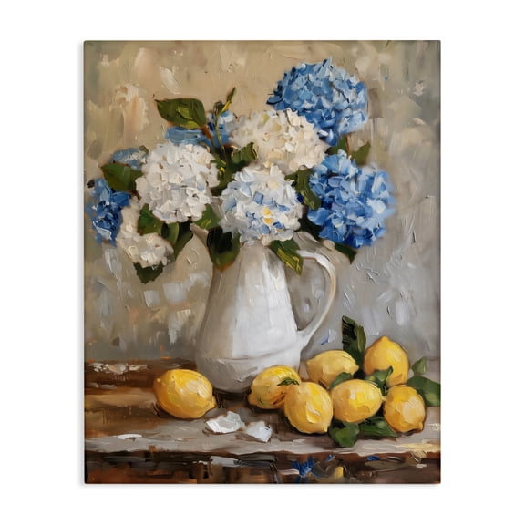 Stupell Industries Hydrangeas and Citrus Still Life Canvas Wall Art design by LSR Creative Studio, 48 x 36
