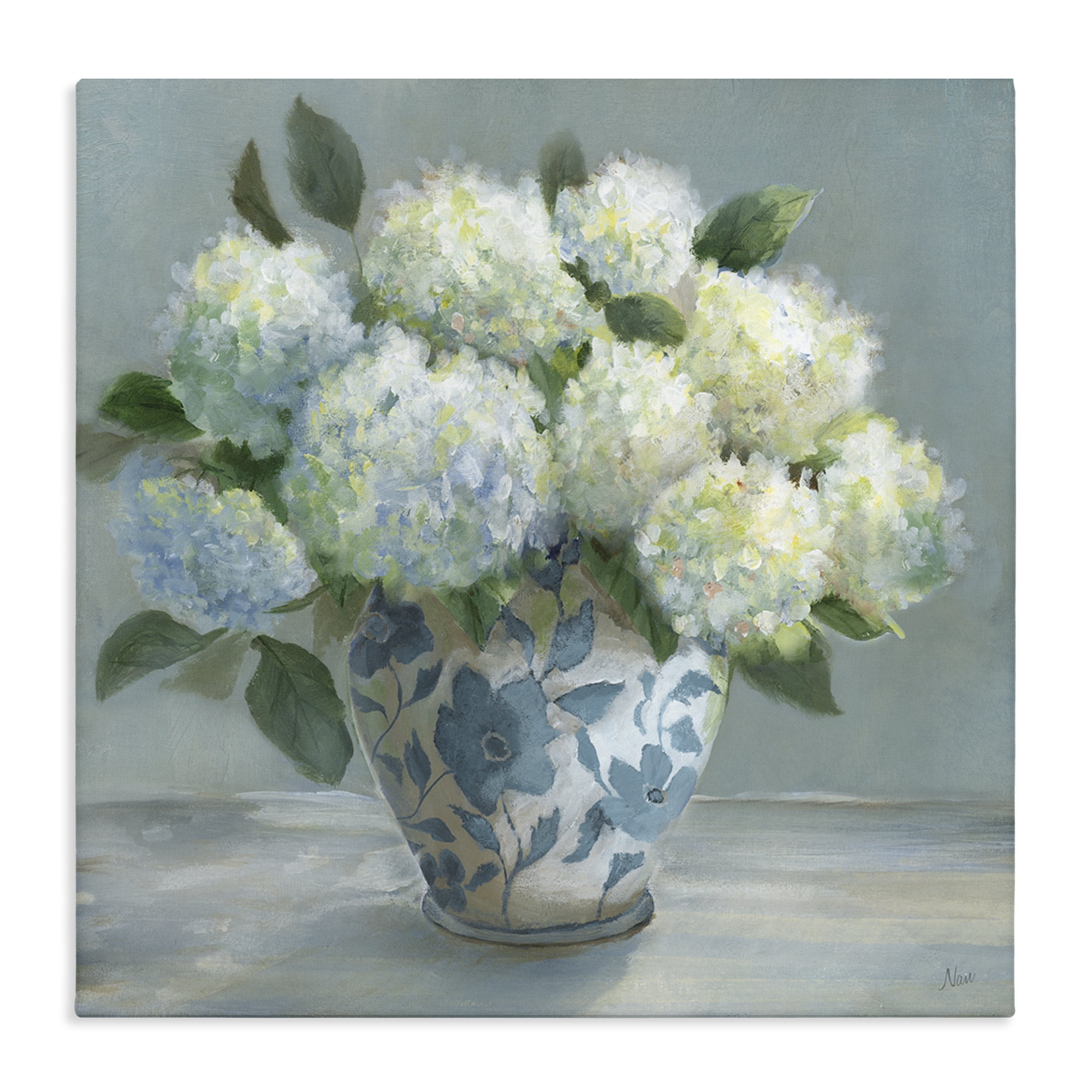 Stupell Industries Hydrangeas in Elegant Vase Canvas Wall Art, design by Nan
