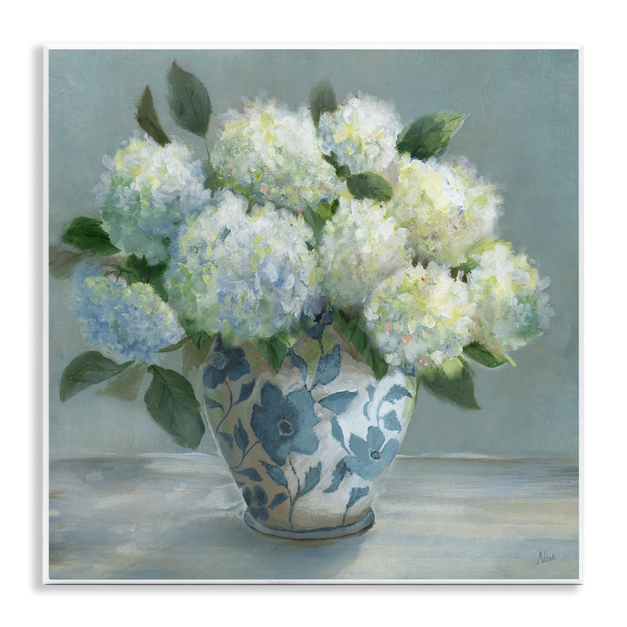 Stupell Industries Hydrangeas in Elegant Vase Wall Plaque Art, design by Nan
