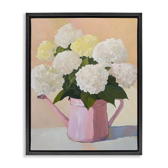 Stupell Industries French Country Hydrangeas in Watering Can Black Floating Frame Canvas Art, 17 x 21, by The Prints Vibe