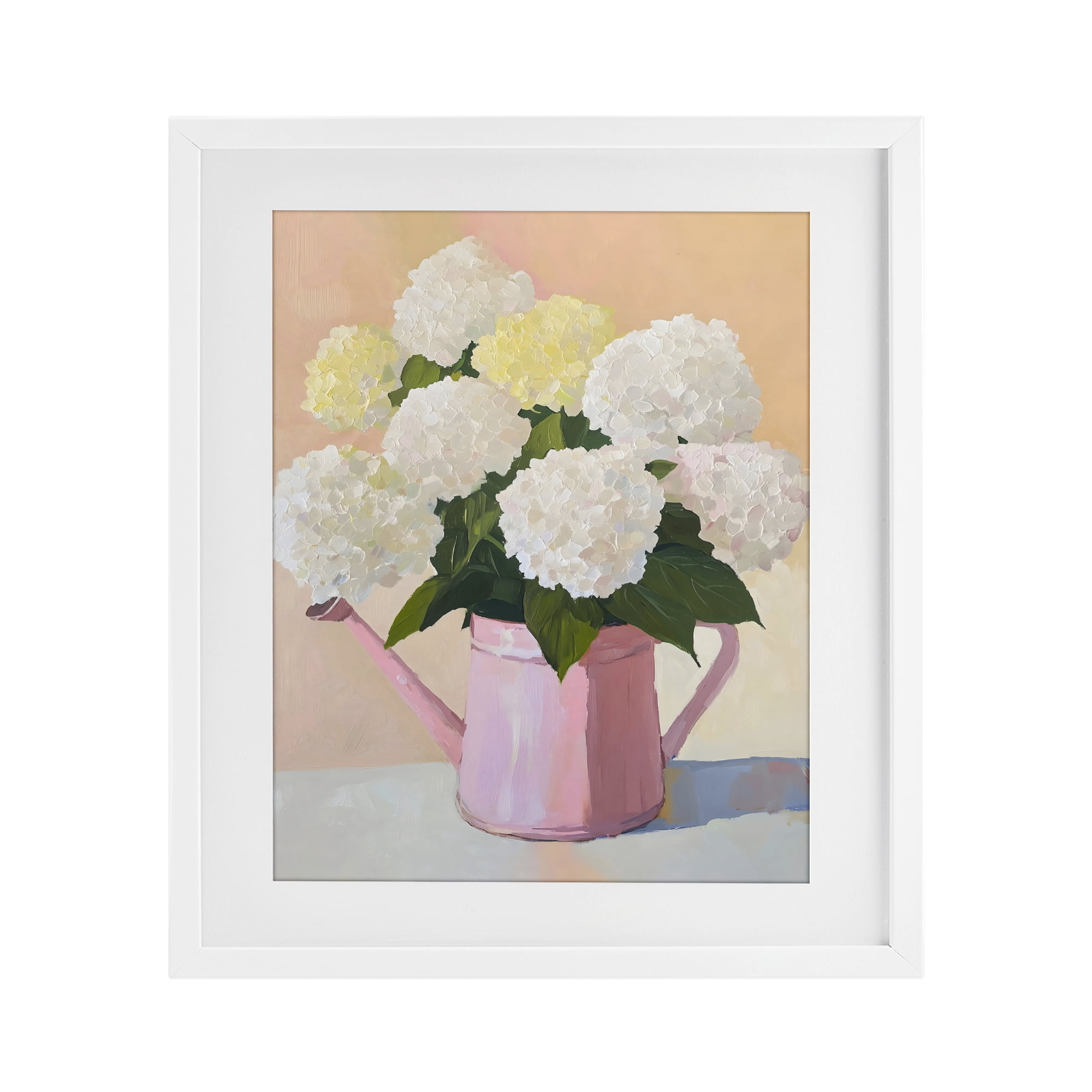 Stupell Industries Hydrangeas in Watering Can White Framed Print Under Glass, design by The Prints Vibe