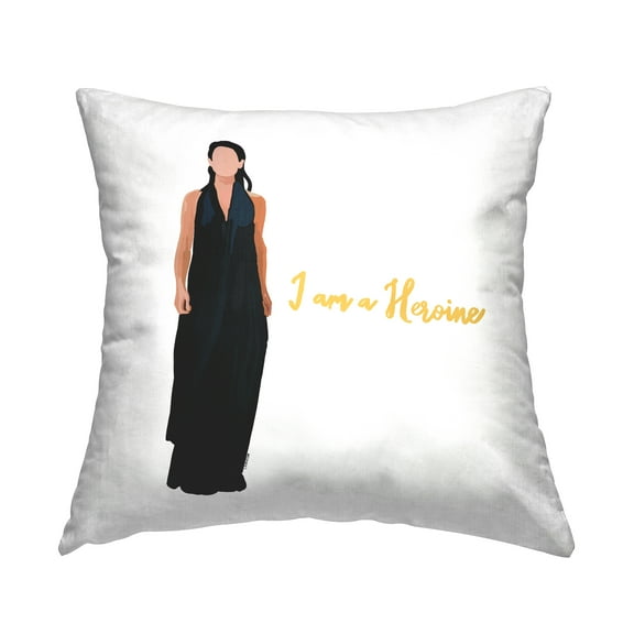 Stupell Industries I Am A Heroine Motivational Fashion Woman Design by Amelia Noyes Throw Pillow