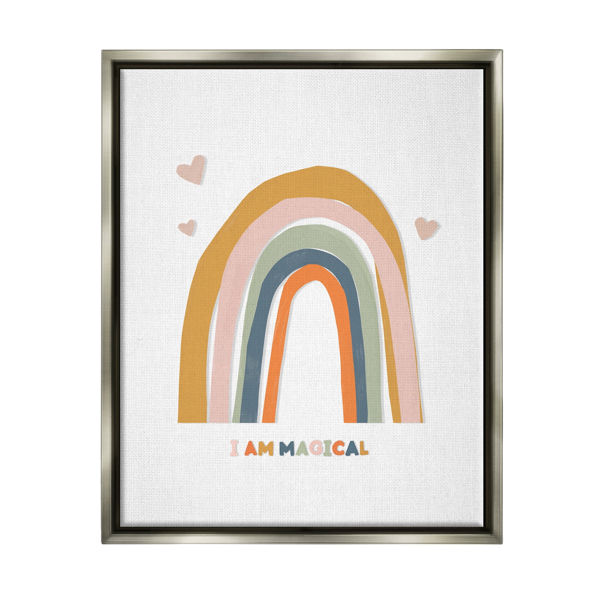 Stupell Industries I Am Magical Earth Tones Landscape Painting Gray Floater Framed Canvas Art Print Wall Art, 17 x 21