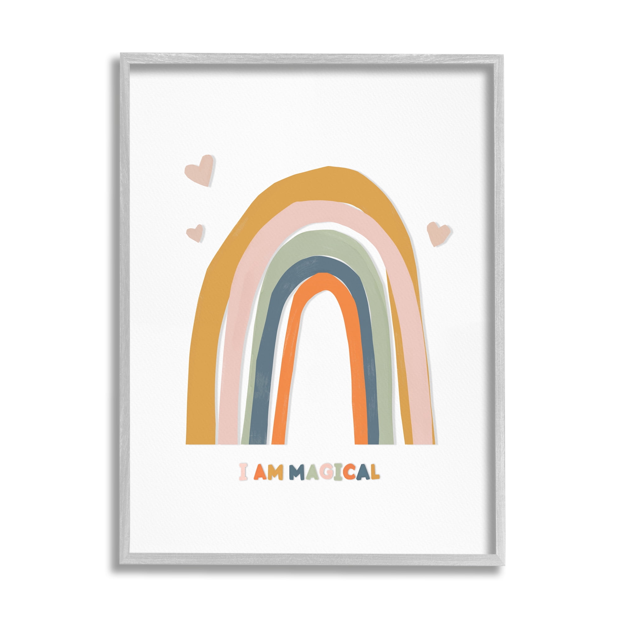 Stupell Industries I Am Magical Earth Tones Landscape Painting Gray Framed Art Print Wall Art, 11 x 14