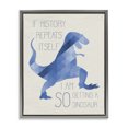 thumbnail image 1 of Stupell Industries Contemporary I Am SO Getting a Dinosaur Blue Geometric Trex Gray Floating Frame Canvas Art, 17 x 21, by Lil' Rue, 1 of 7