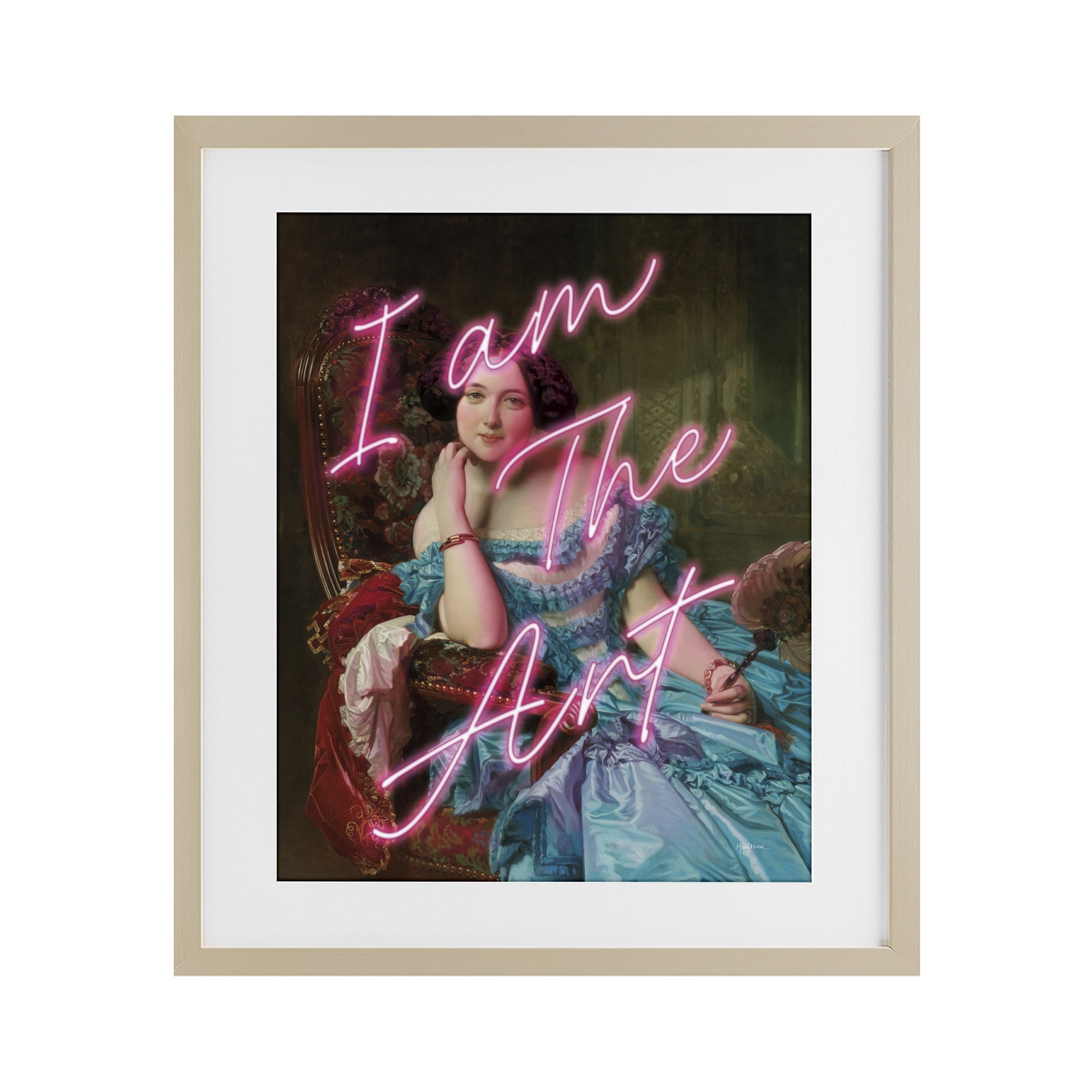 Stupell Industries I Am The Art Portrait Birch Framed Print Under Glass, design by Mary Urban