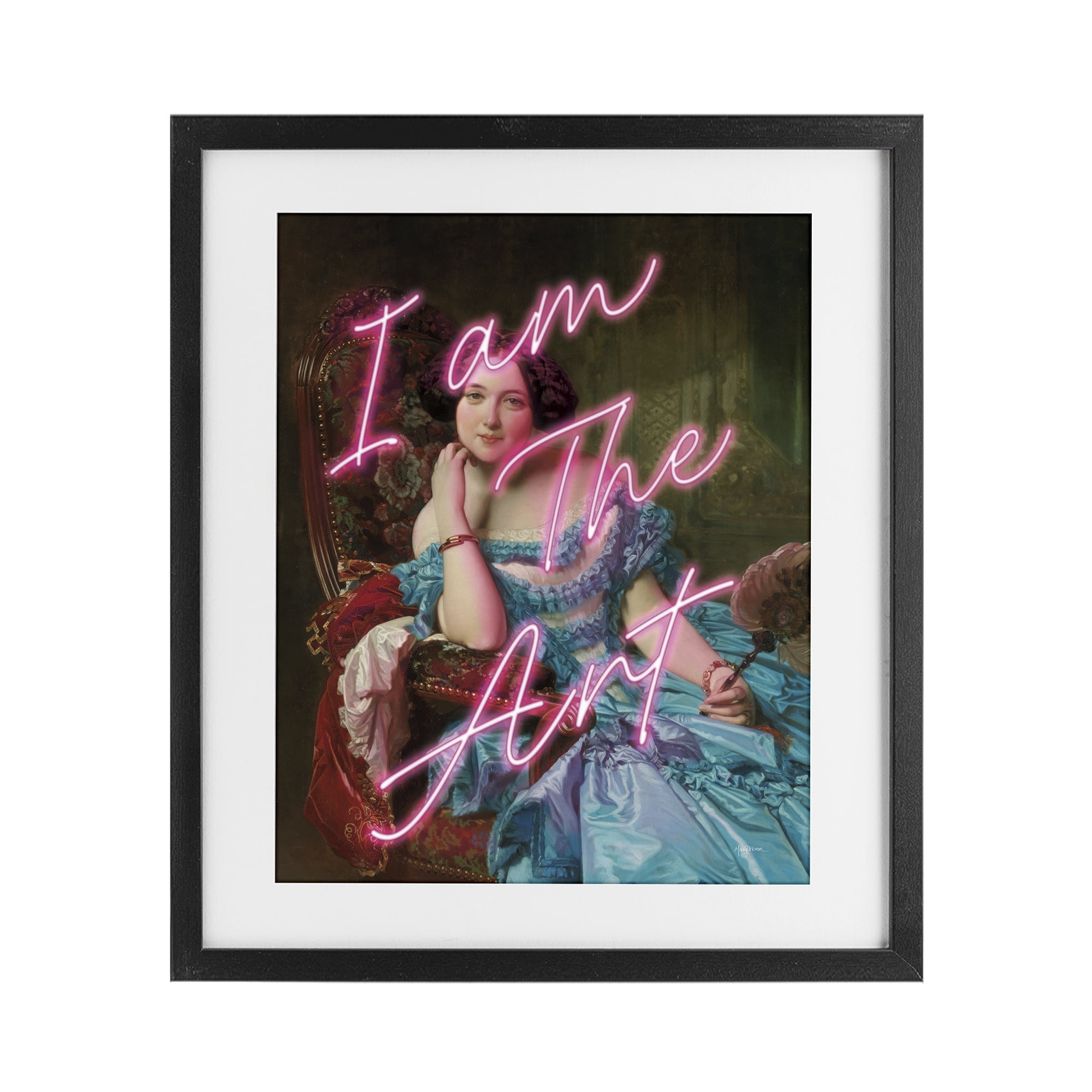 Stupell Industries I Am The Art Portrait Black Framed Print Under Glass, design by Mary Urban