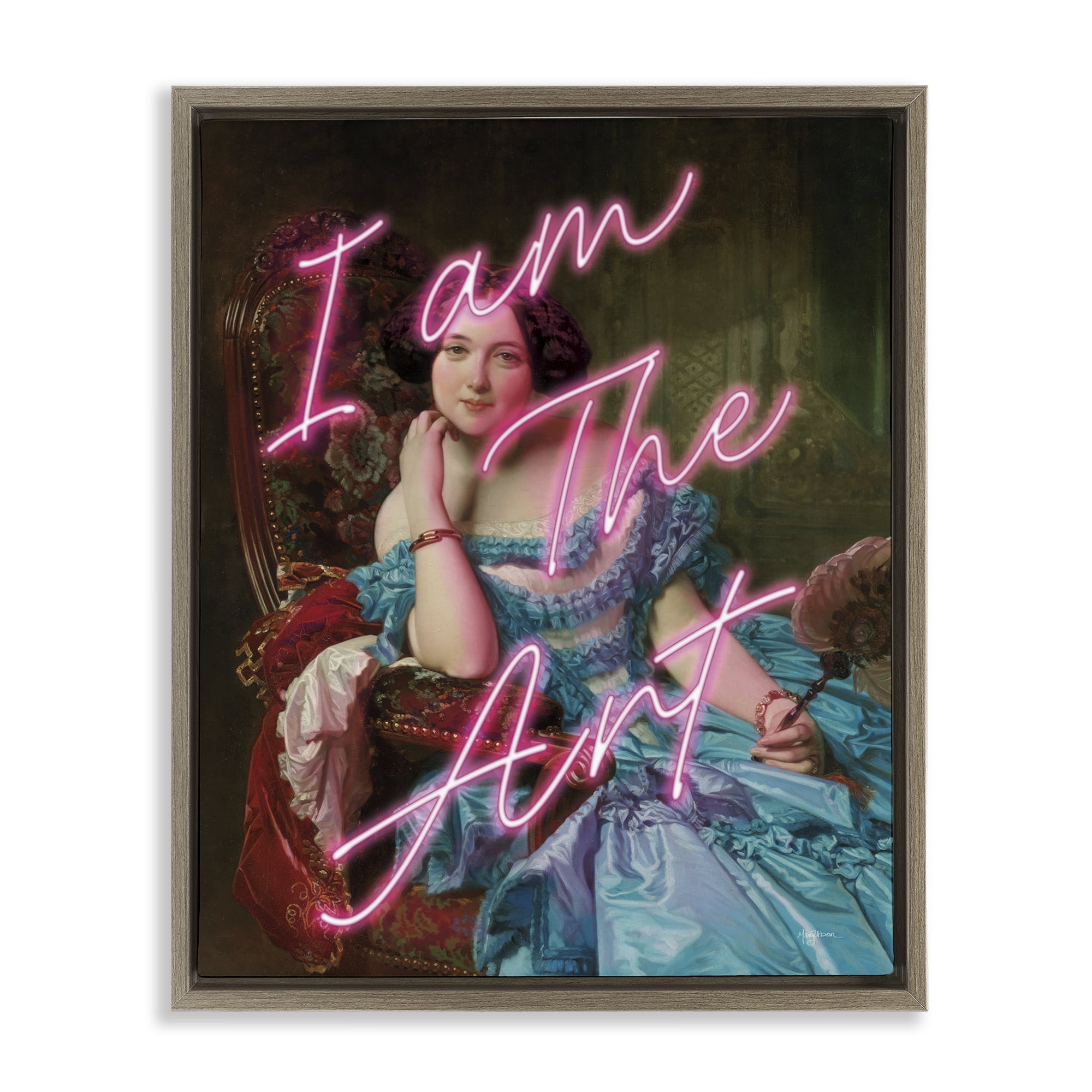Stupell Industries I Am The Art Portrait Brown Framed Floater Canvas Wall Art, design by Mary Urban