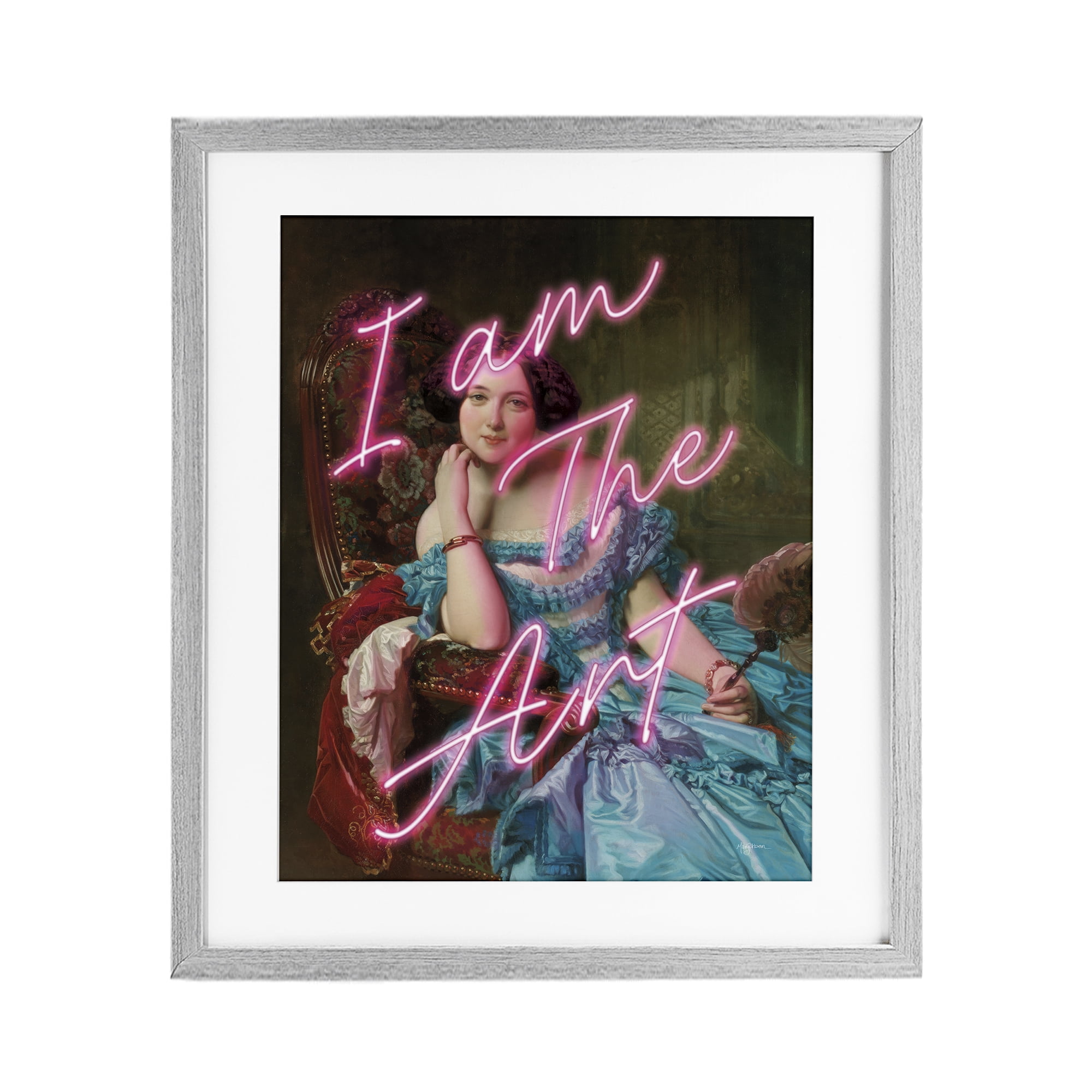 Stupell Industries I Am The Art Portrait Gray Framed Print Under Glass, design by Mary Urban