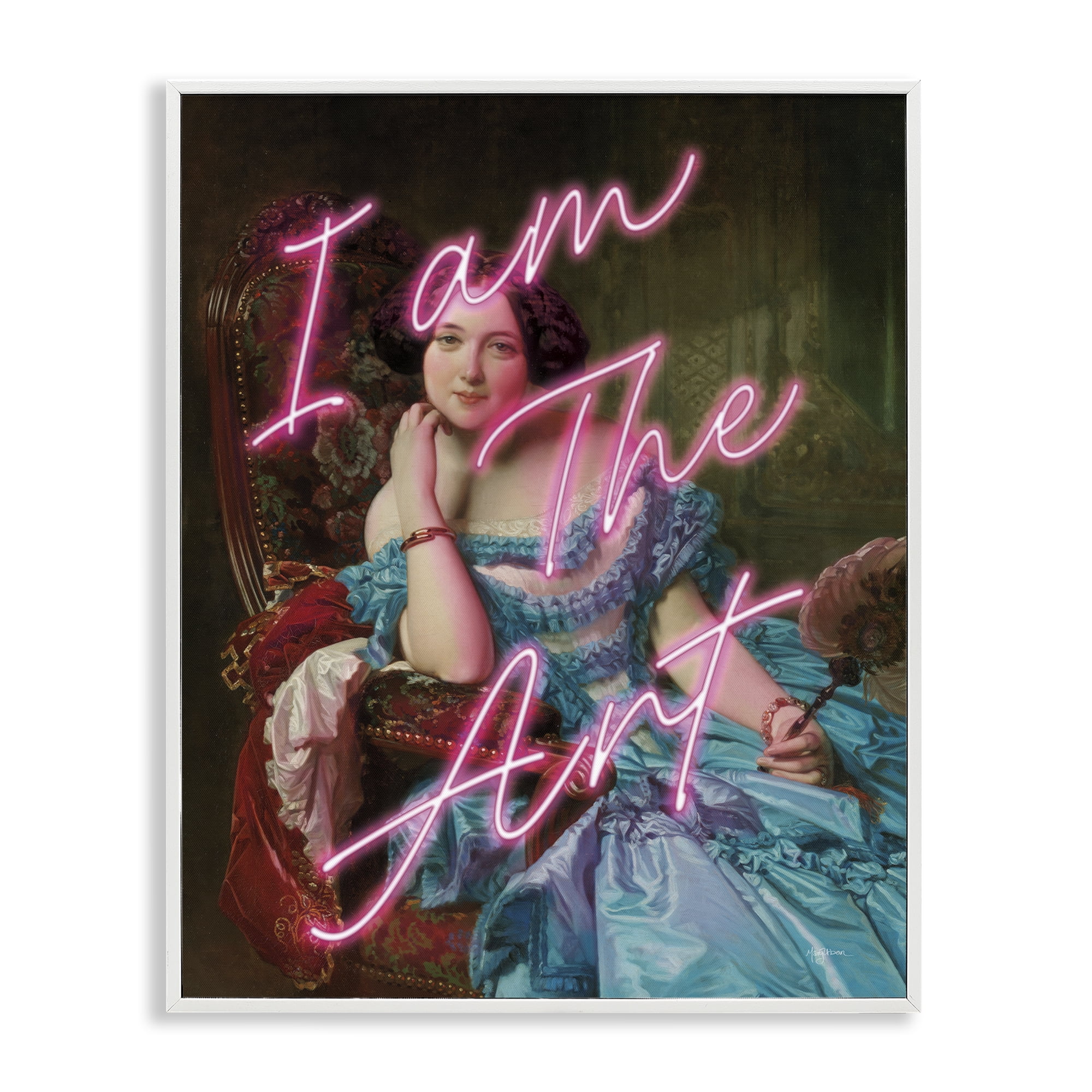 Stupell Industries I Am The Art Portrait White Framed Giclee Art, design by Mary Urban