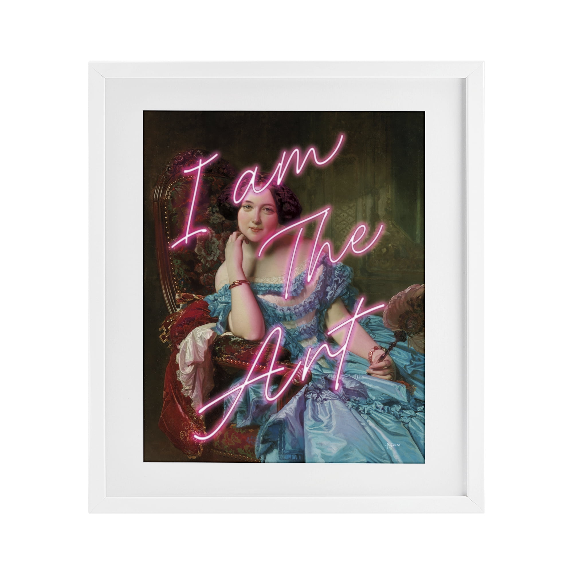 Stupell Industries I Am The Art Portrait White Framed Print Under Glass, design by Mary Urban