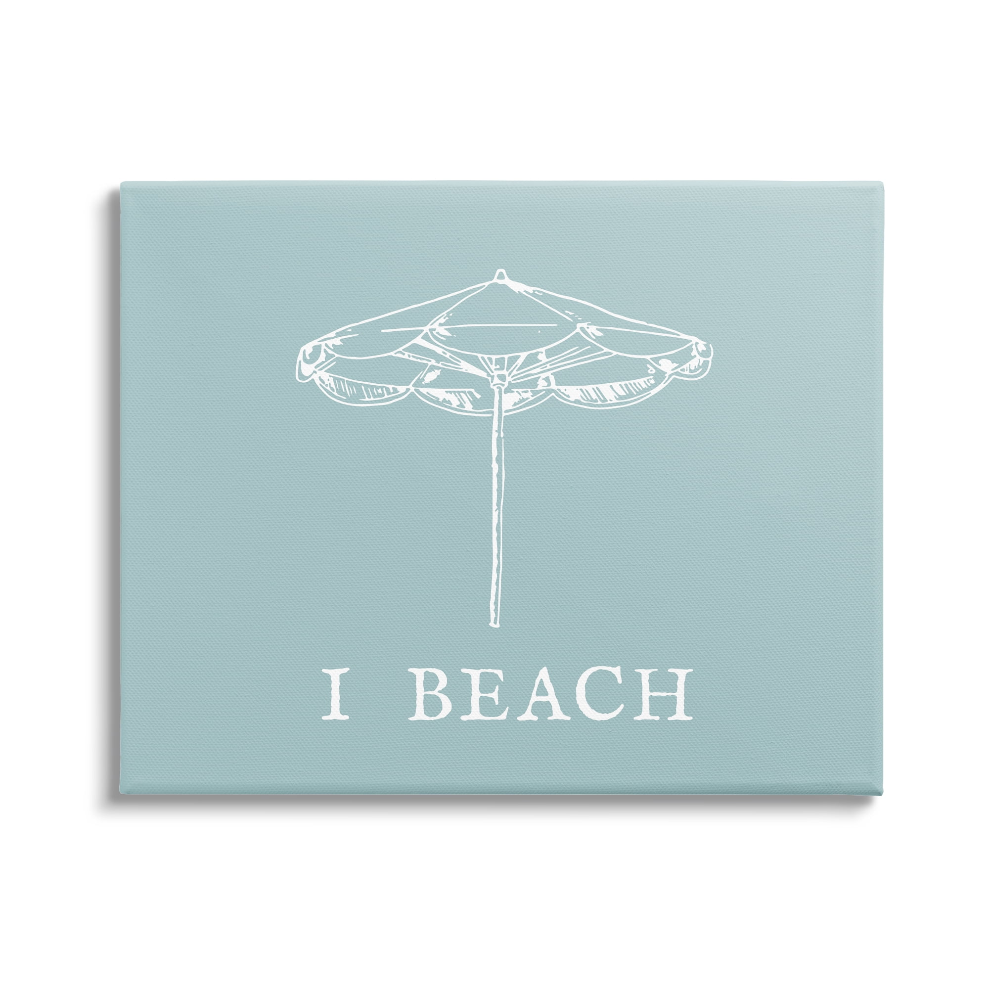 Stupell Industries I Beach Phrase with Umbrella Inspirational Painting Gallery Wrapped Canvas Art Print Wall Art, 20 x 16