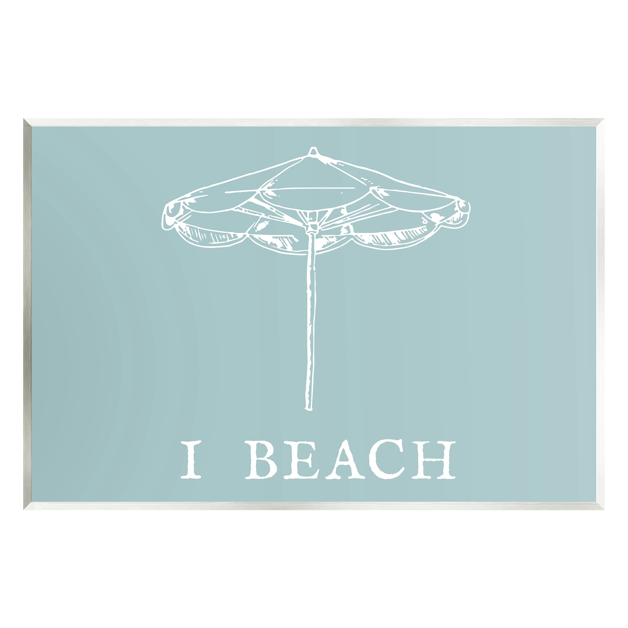 Stupell Industries I Beach Phrase with Umbrella Inspirational Painting Unframed Art Print Wall Art, 19 x 13