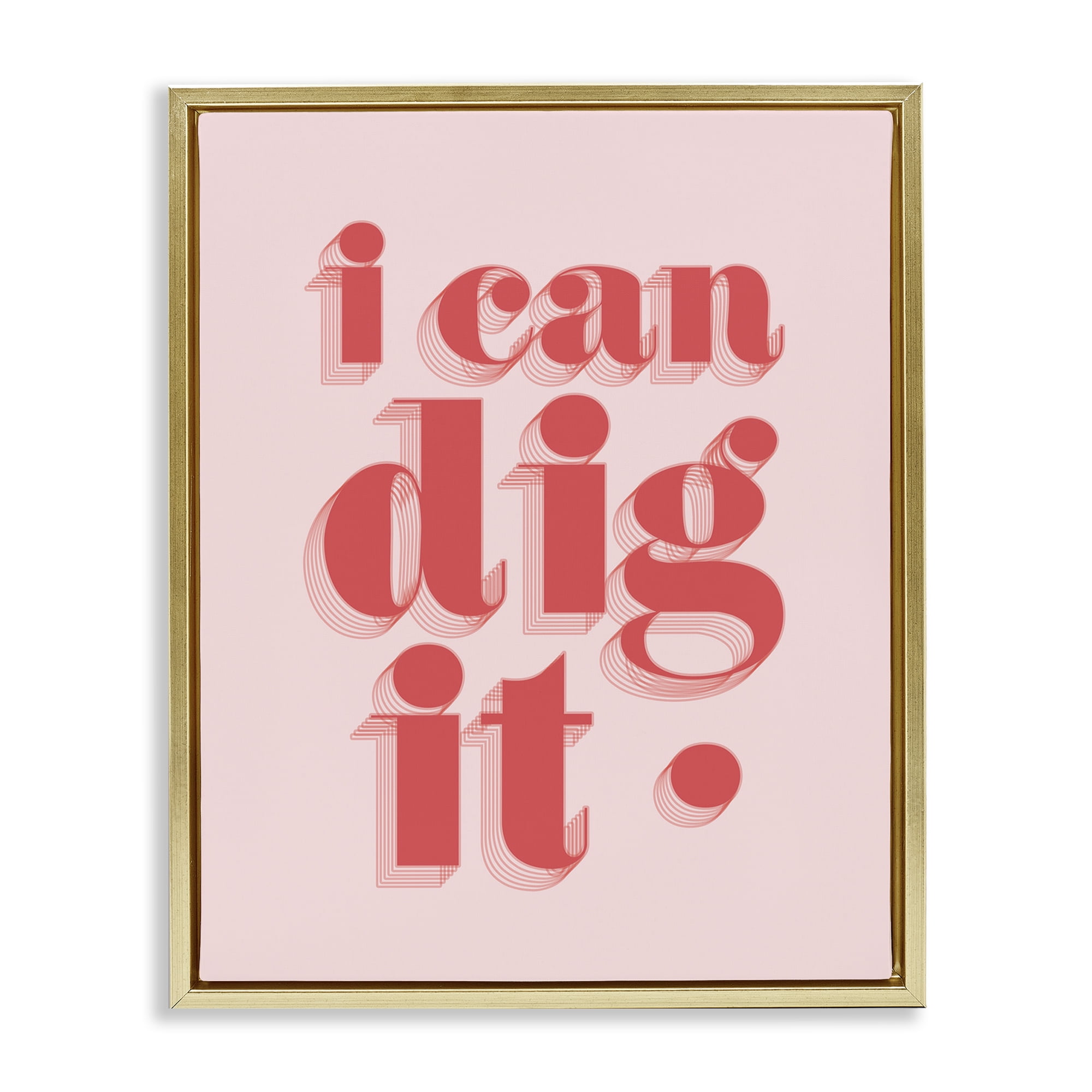 Stupell Industries I Can Dig It Phrase Typography Painting Gold Floater Framed Art Print Wall Art, 17 x 21
