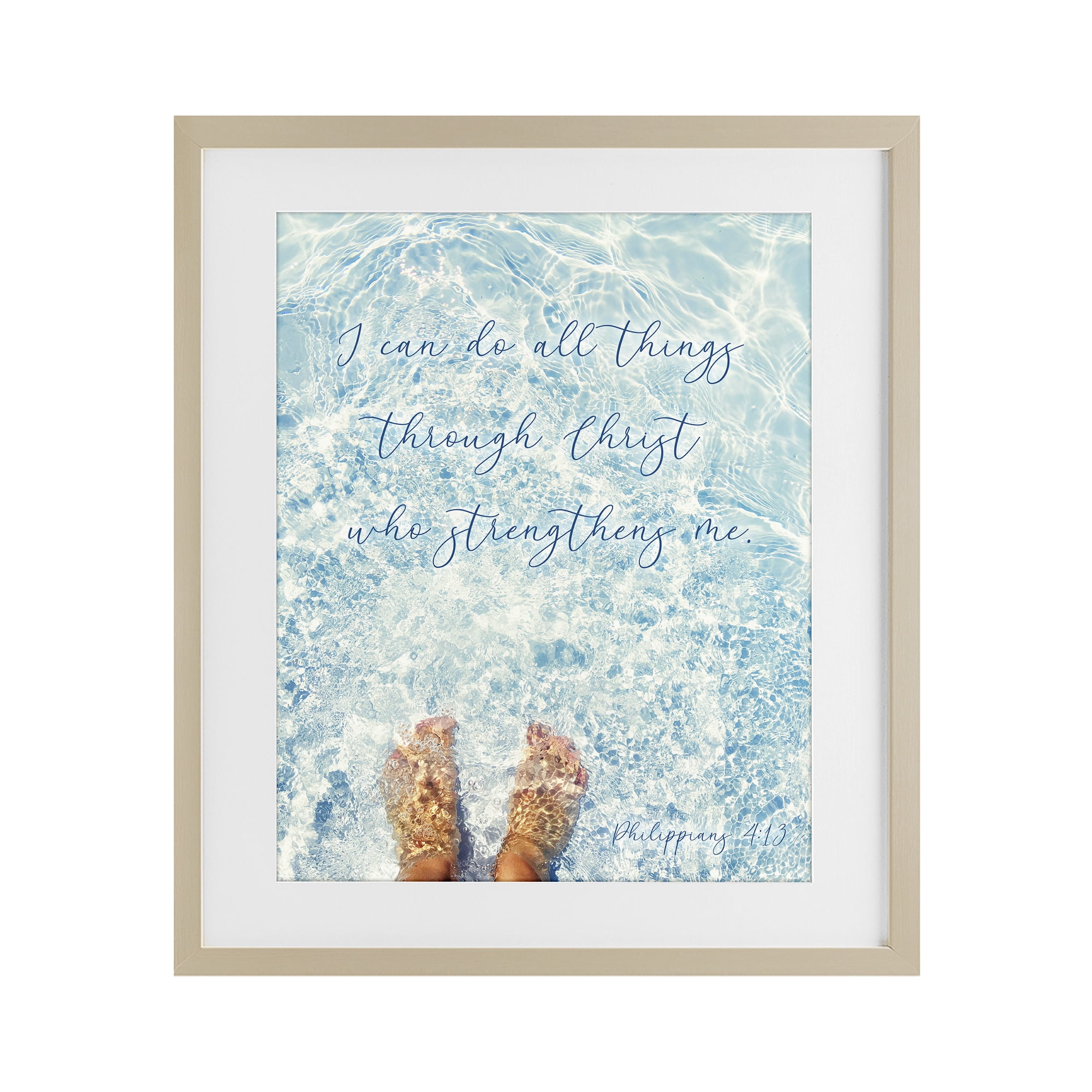 Stupell Industries I Can Do All Things Birch Framed Print Under Glass, design by Sarah Jane