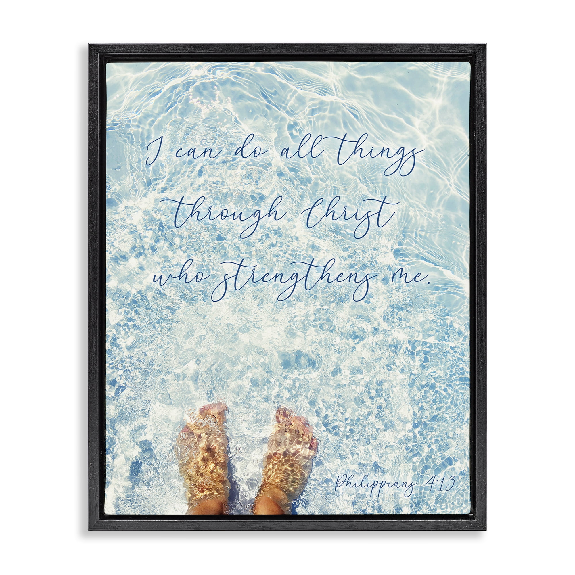 Stupell Industries I Can Do All Things Black Framed Floater Canvas Wall Art, design by Sarah Jane