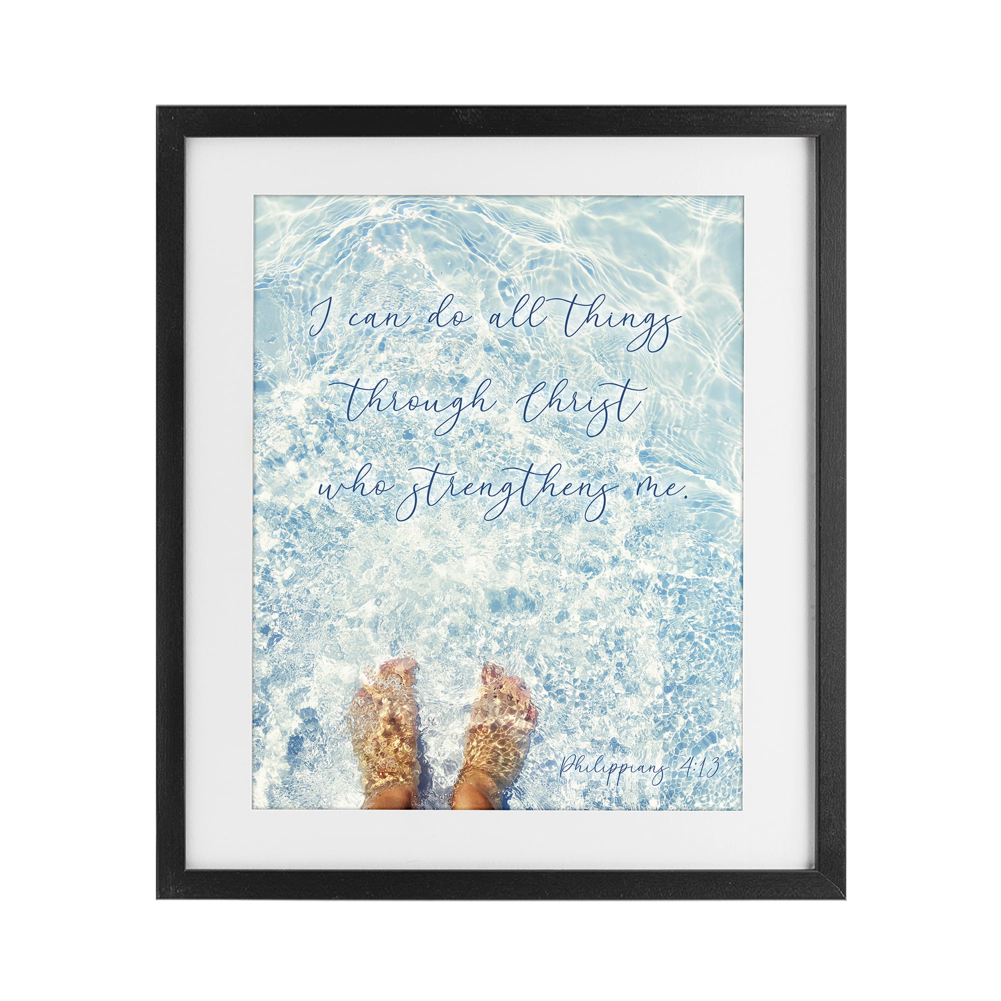 Stupell Industries I Can Do All Things Black Framed Print Under Glass, design by Sarah Jane