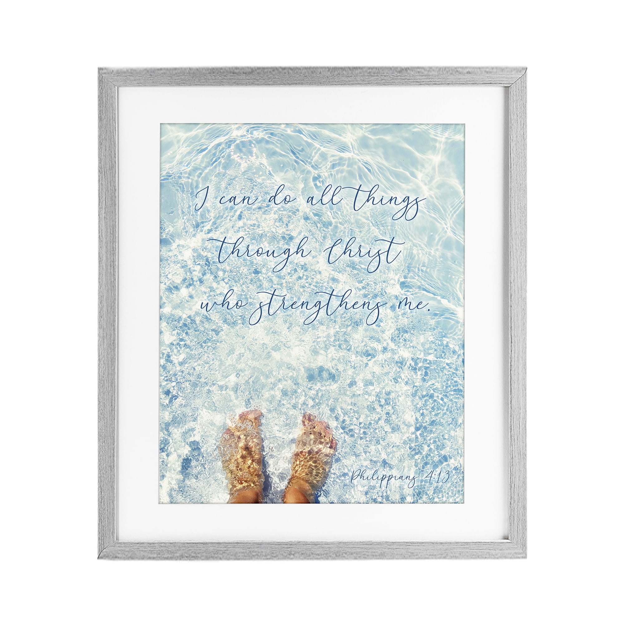 Stupell Industries I Can Do All Things Gray Framed Print Under Glass, design by Sarah Jane