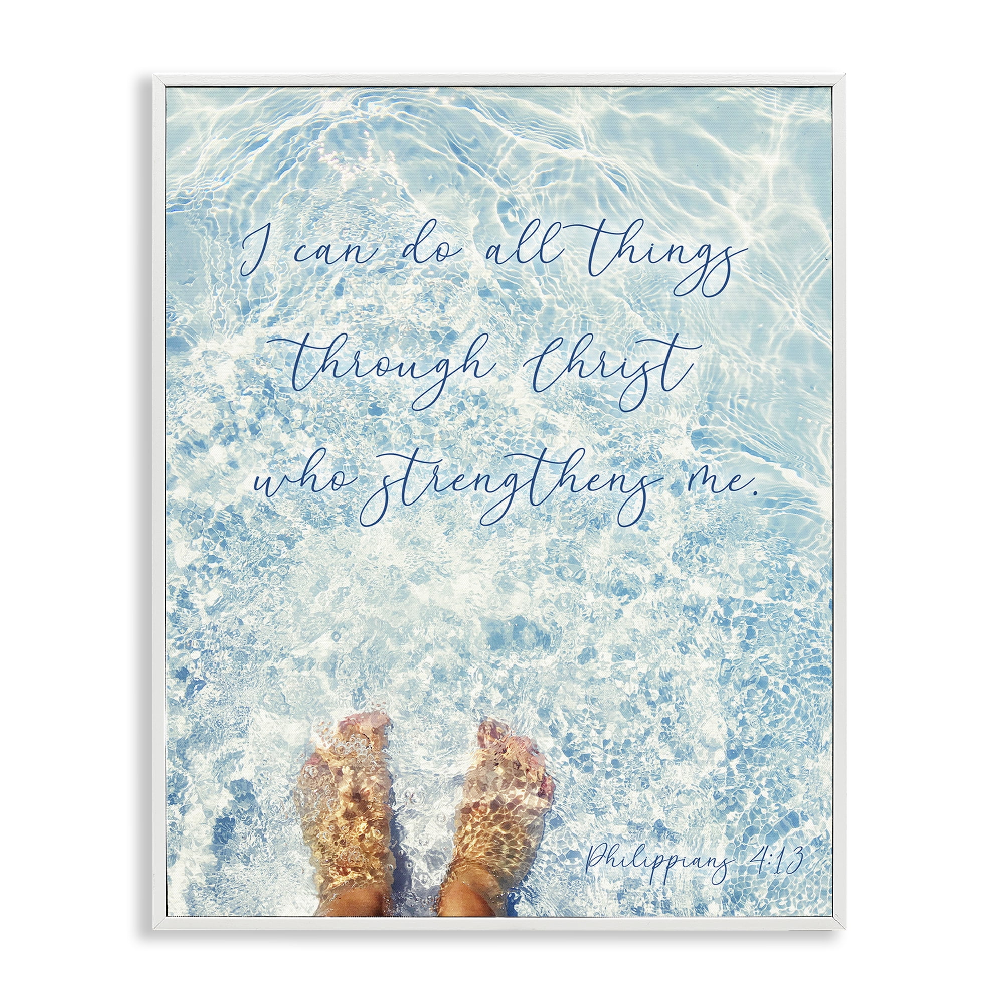 Stupell Industries I Can Do All Things White Framed Giclee Art, design by Sarah Jane