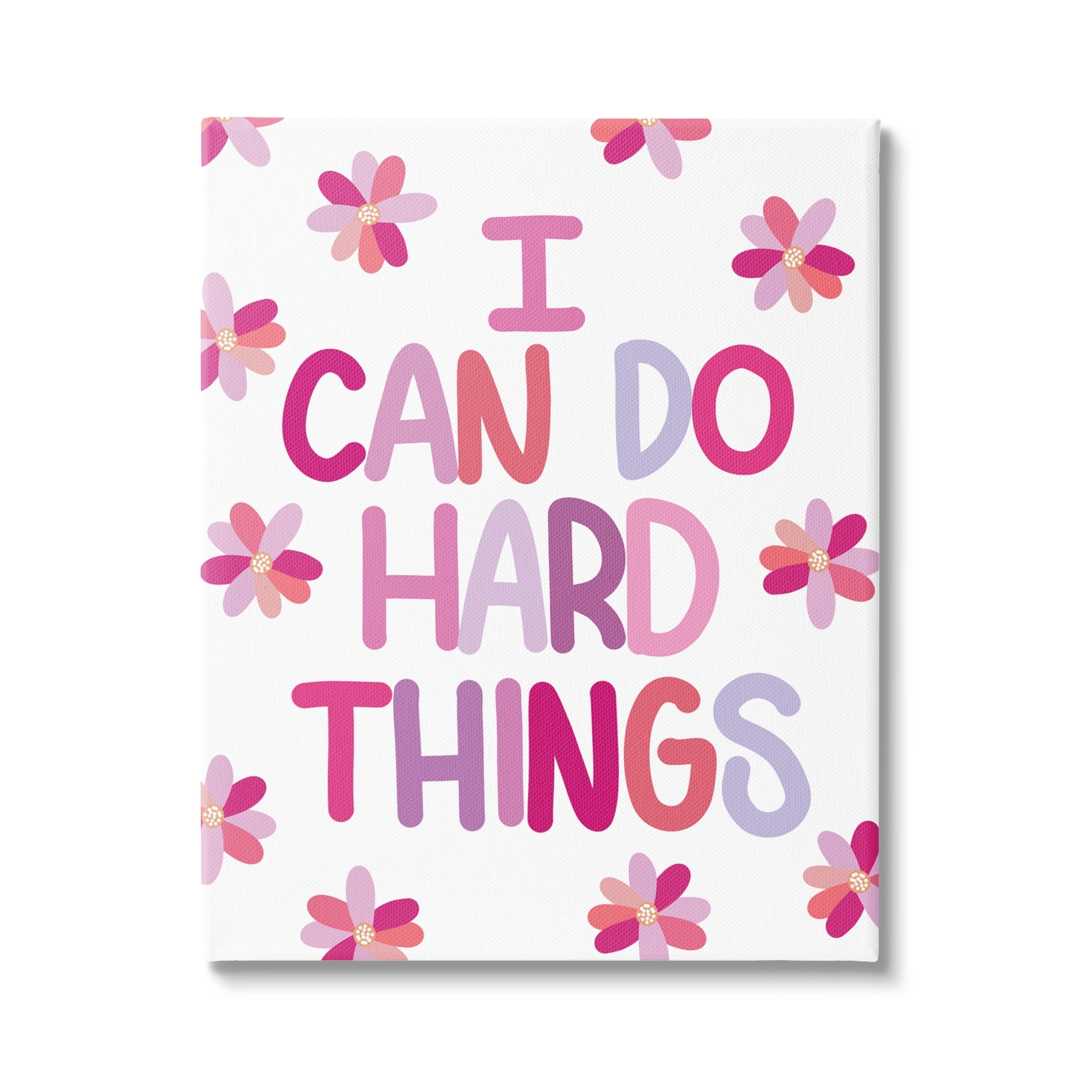 Stupell Industries I Can Do Hard Things Humorous Floral Pattern Canvas Wall Art, 36 x 48, Design by Emily Cromwell