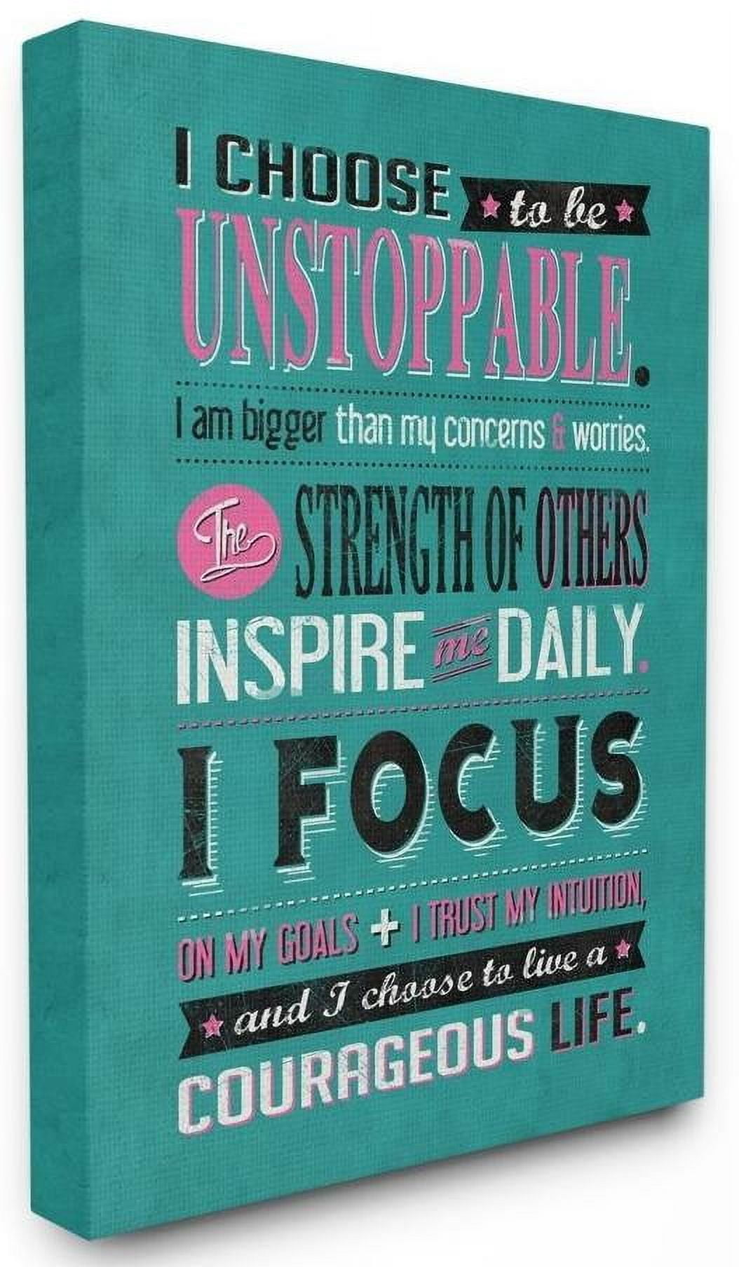 Stupell Industries I Choose Unstoppable Vintage Inspirational Word Design Canvas Wall Art by Ester Kay
