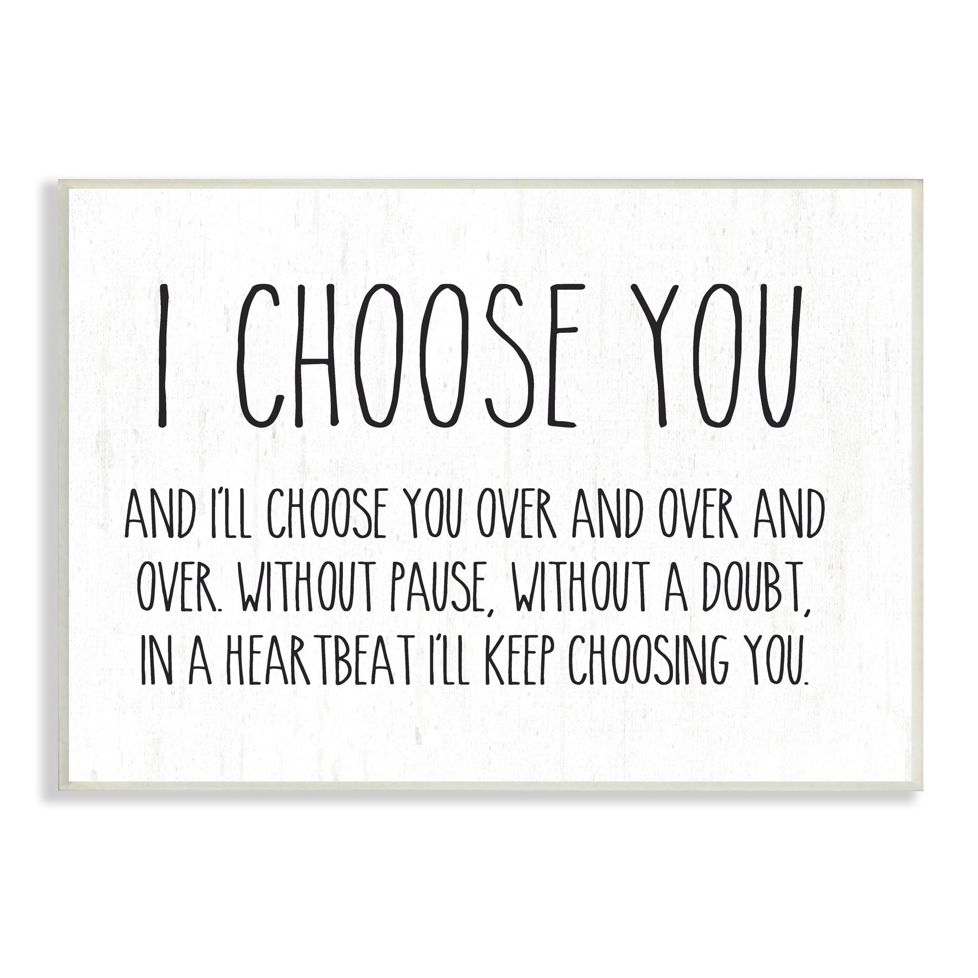 Romantic White MDF Wood Typography Wall Art 19 x 13