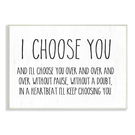 Stupell Industries I Choose You Romantic Love Quote Casual Typography Graphic Art Unframed Art Print Wall Art, Design by Lettered and Lined