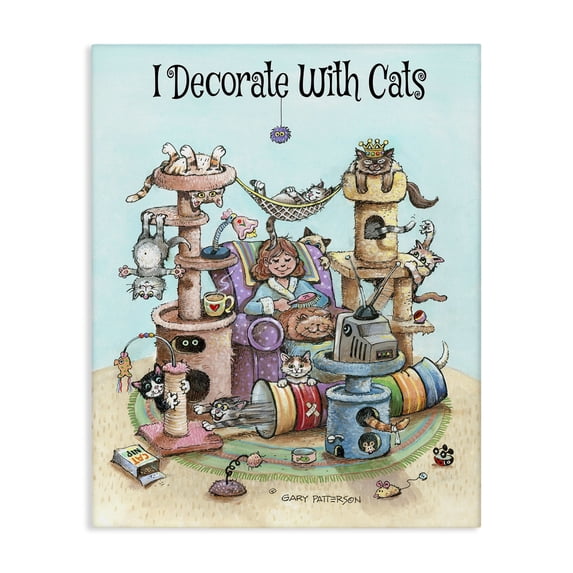 Stupell Industries Eclectic Decorate With Cats Funny Canvas Art, 16 x 20, by Gary Patterson