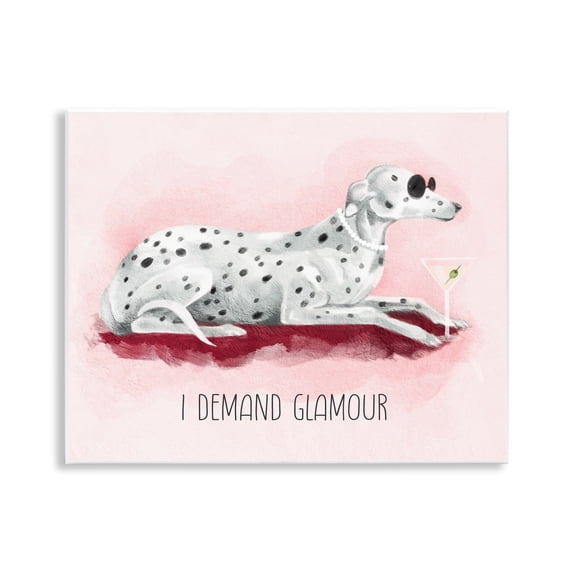 Stupell Industries I Demand Glamour Dog Animals Painting Unframed Art Print Wall Art, 14 x 11