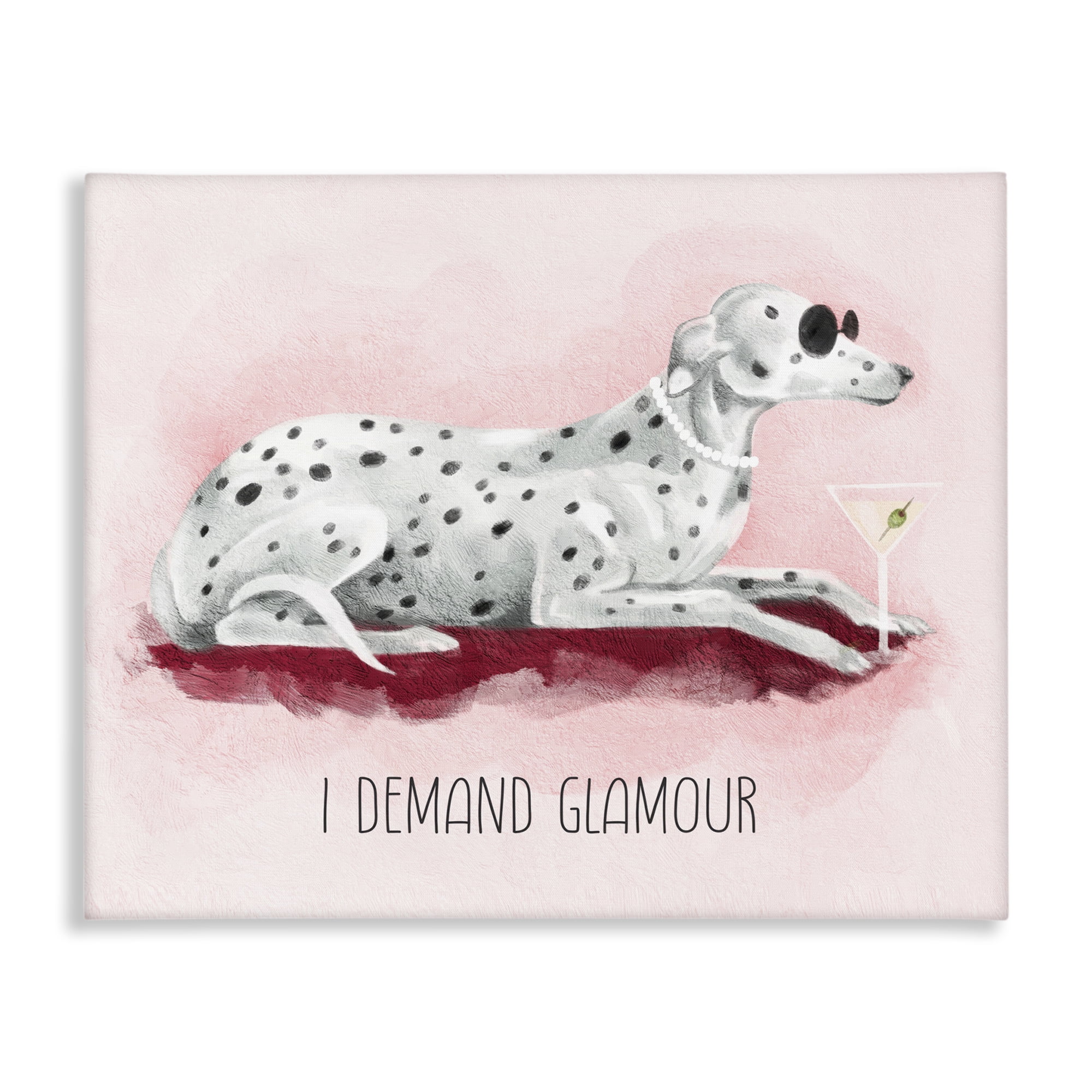 Stupell Industries I Demand Glamour Dog Animals Painting Wrapped Canvas Art Print Wall Art, 20 x 16