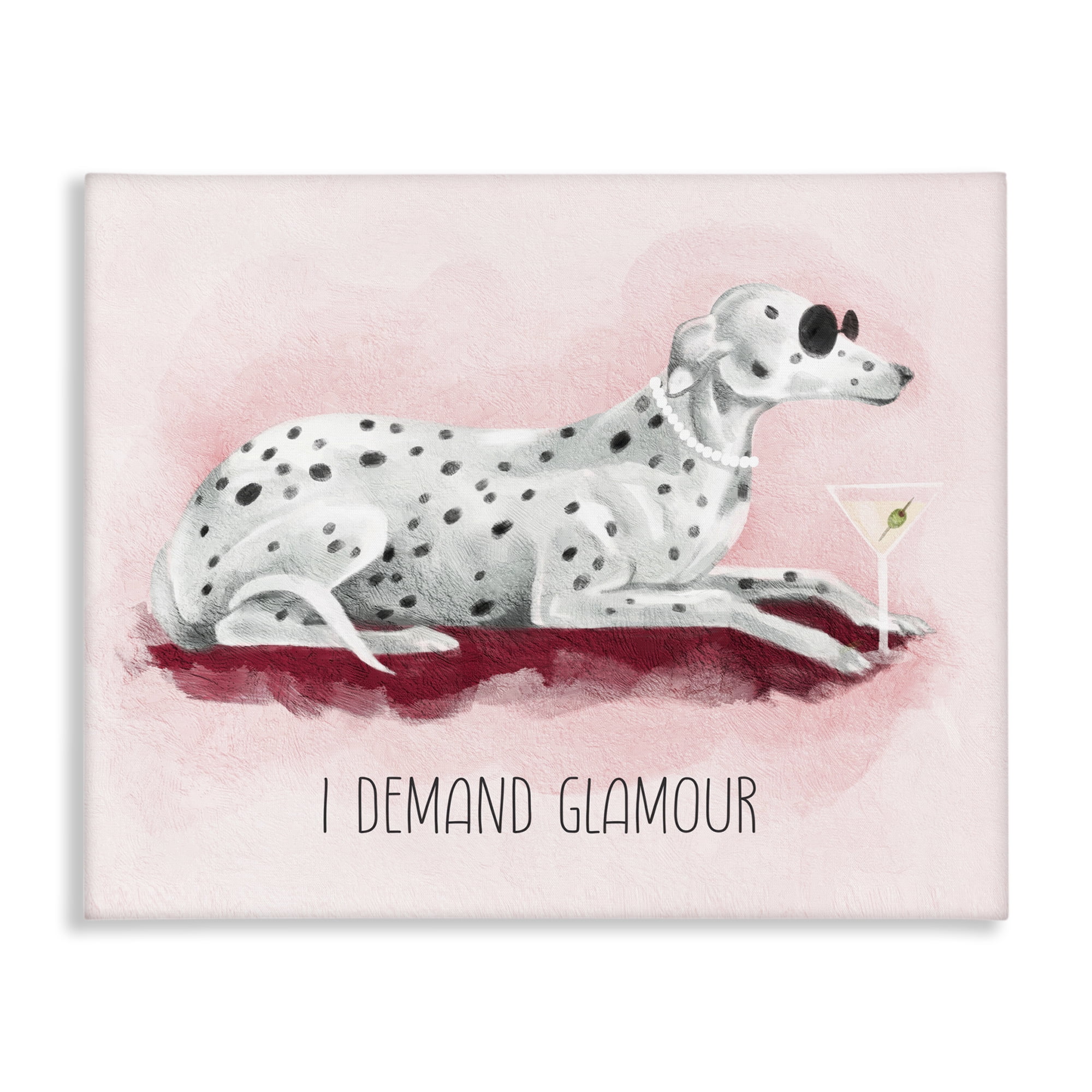 Stupell Industries I Demand Glamour Dog Animals Painting Wrapped Canvas Art Print Wall Art, 48 x 36