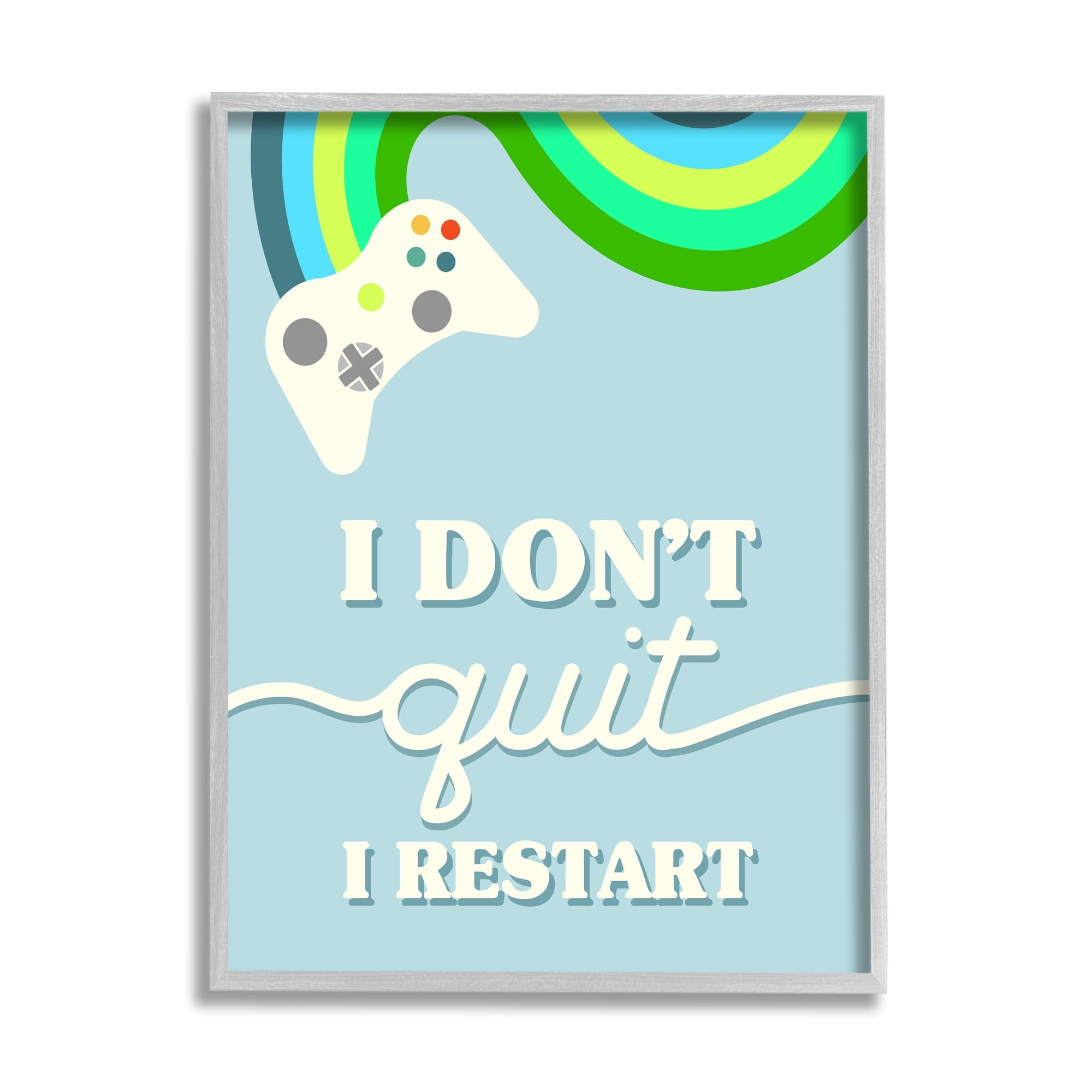 Stupell Industries I Don't Quit I Restart Video Game Phrase, 11 x 14, Design by Daphne Polselli