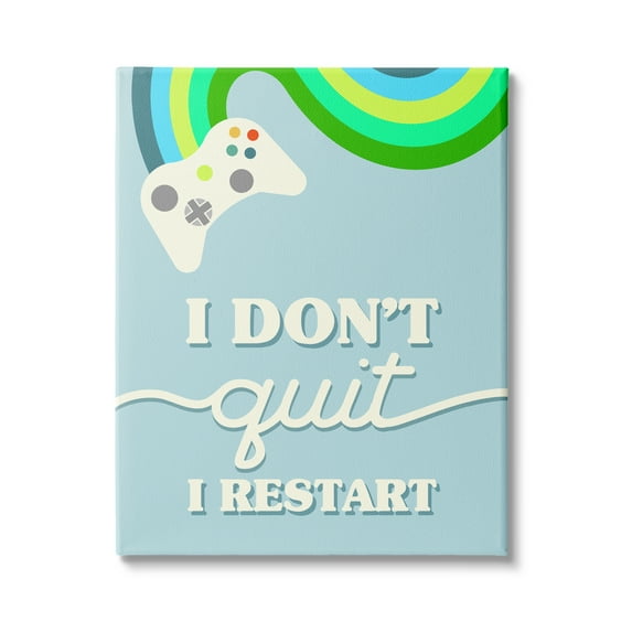 Stupell Industries I Don't Quit I Restart Video Game Phrase, 16 x 20, Design by Daphne Polselli