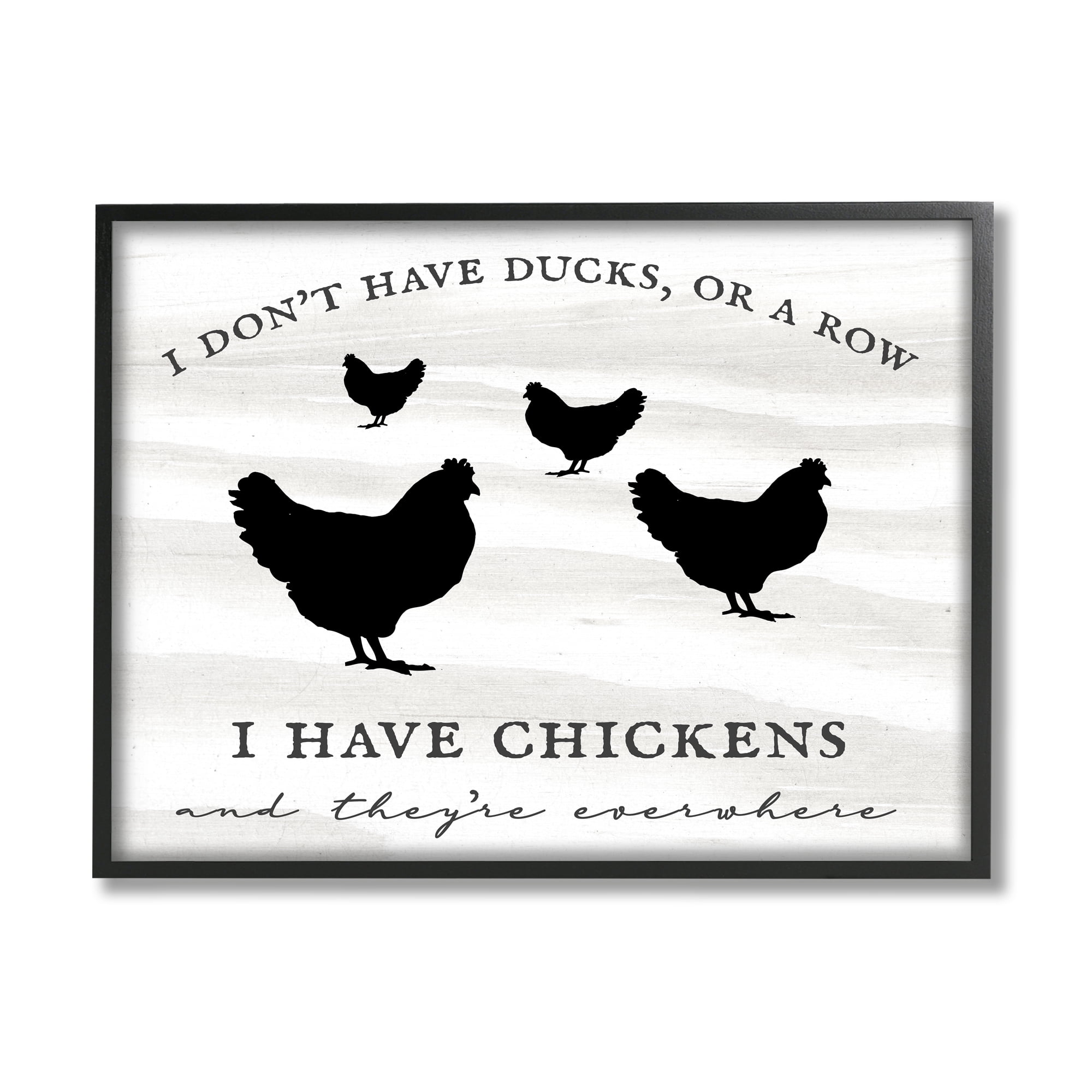 Stupell Industries I Have Chickens Fun Farmhouse Country Typography Sign Graphic Art Black Framed Art Print Wall Art, Design by Daphne Polselli