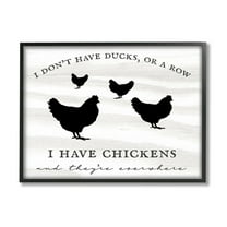 Stupell Industries I Have Chickens Fun Farmhouse Country Typography Sign Graphic Art Black Framed Art Print Wall Art, Design by Daphne Polselli