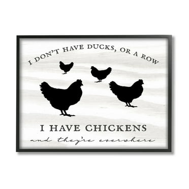 Stupell Industries I Have Chickens Fun Farmhouse Country Typography Sign Graphic Art Black Framed Art Print Wall Art, Design by Daphne Polselli