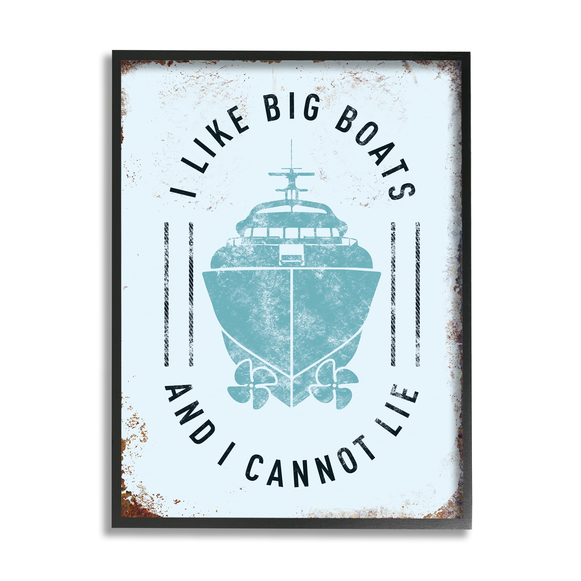 Stupell Industries I Like Big Boats Funny Ocean Beach Typography, 24 x 30,Design by JJ Brando