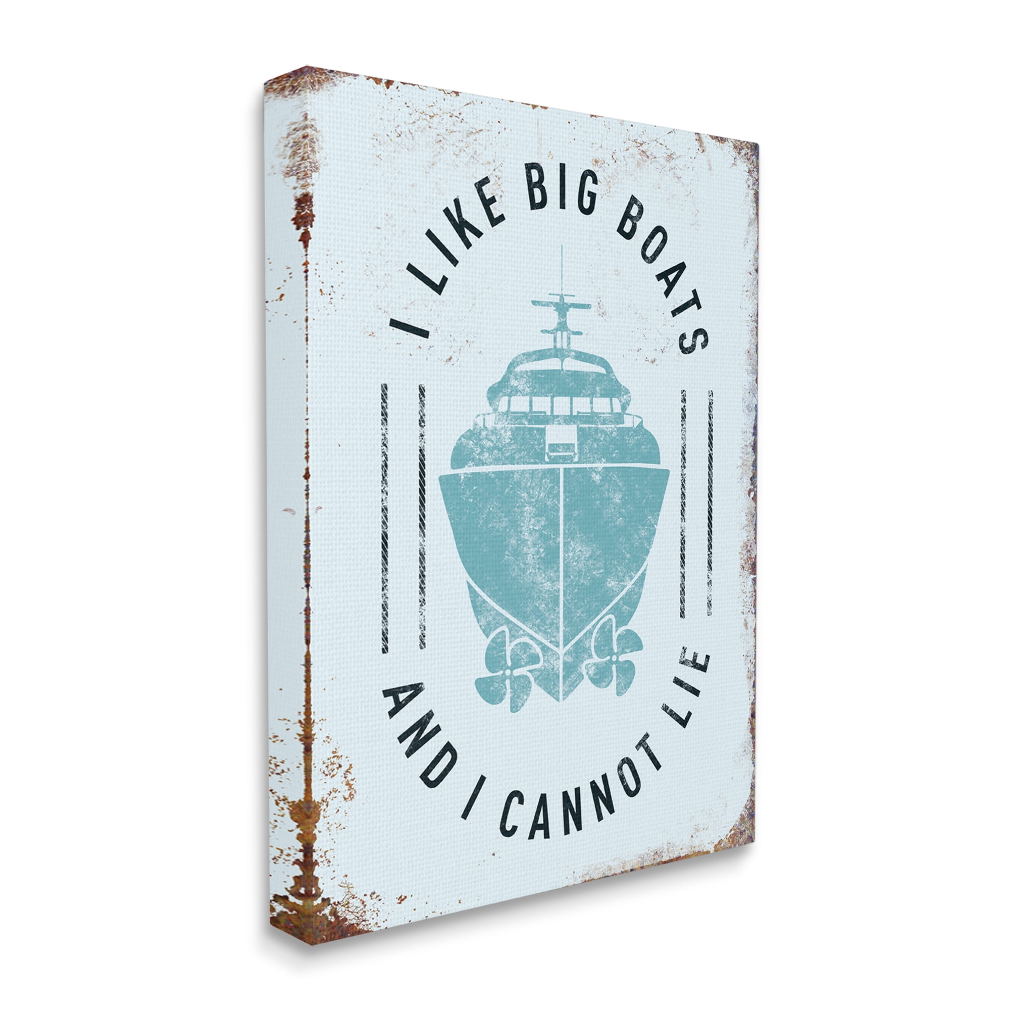 Stupell Industries I Like Big Boats Funny Ocean Beach Typography, 36 x 48,Design by JJ Brando
