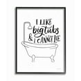 thumbnail image 1 of Stupell Industries I Like Big Tubs Bathroom Joke Black White Word Parody Framed Wall Art Design by Becky Thorns, 11" x 14", Black Framed, 1 of 5