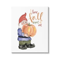 Stupell Industries I Love Fall Most Of All Gnome Graphic Art Gallery Wrapped Canvas Print Wall Art, Design by Dogwood Portfolio