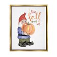 thumbnail image 1 of Stupell Industries I Love Fall Most Of All Gnome Graphic Art Metallic Gold Floating Framed Canvas Print Wall Art, Design by Dogwood Portfolio, 1 of 6