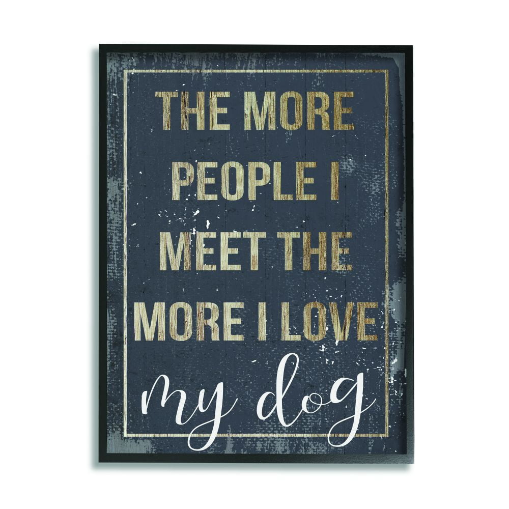 Stupell Industries I Love My Dog Funny Word Pet Animal Textured Design Framed Giclee Texturized Art by Daphne Polselli