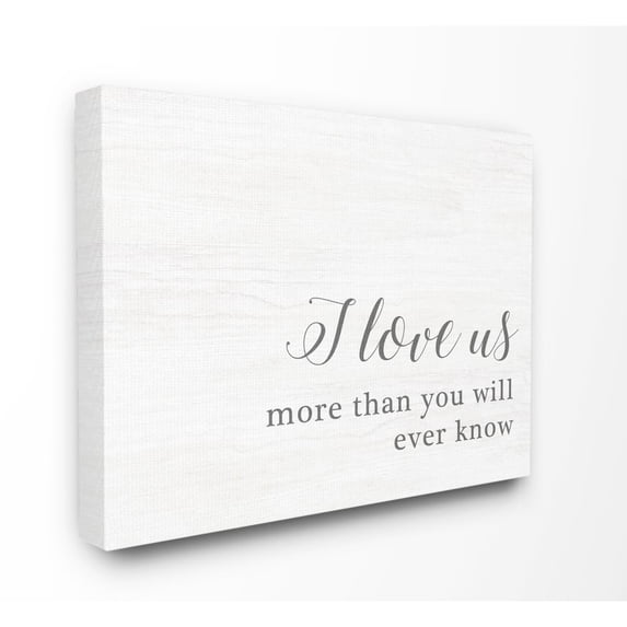 Stupell Industries I Love Us Family Home Inspirational Word Black And White Design Canvas Wall Art by Anna Quach