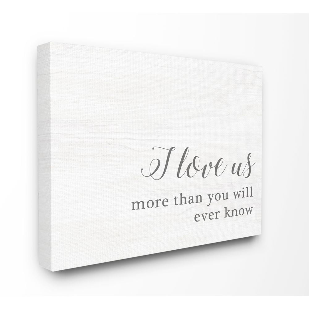 Stupell Industries I Love Us Family Home Inspirational Word Black And White Design Canvas Wall Art by Anna Quach