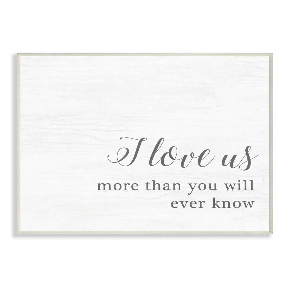 Stupell Industries I Love Us Family Home Inspirational Word Black And White Design Wall Plaque Art by Anna Quach