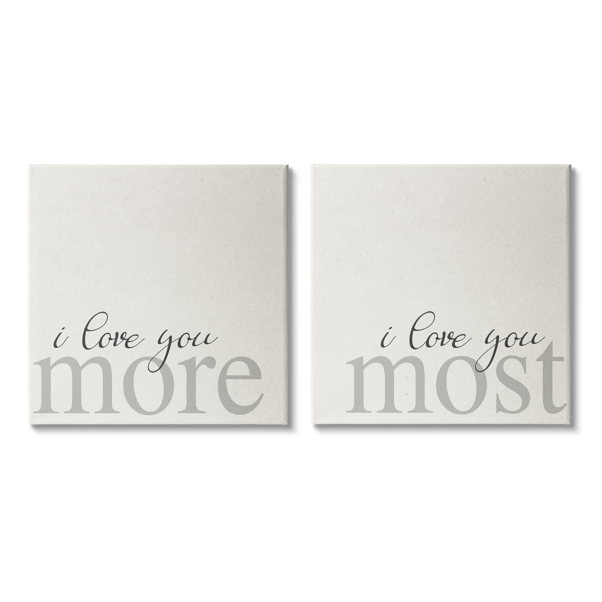 Romantic Sentiment Typography Wood Wall Art Set in Off-White