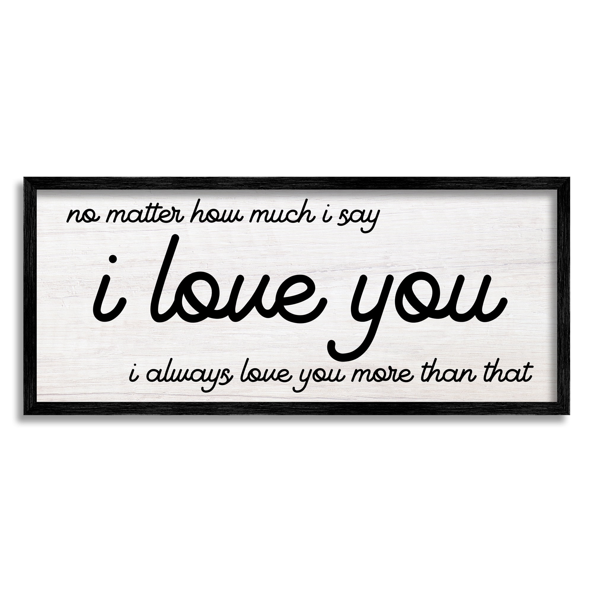 Stupell Industries I Love You More Romantic Inspirational Painting Black Framed Art Print Wall Art