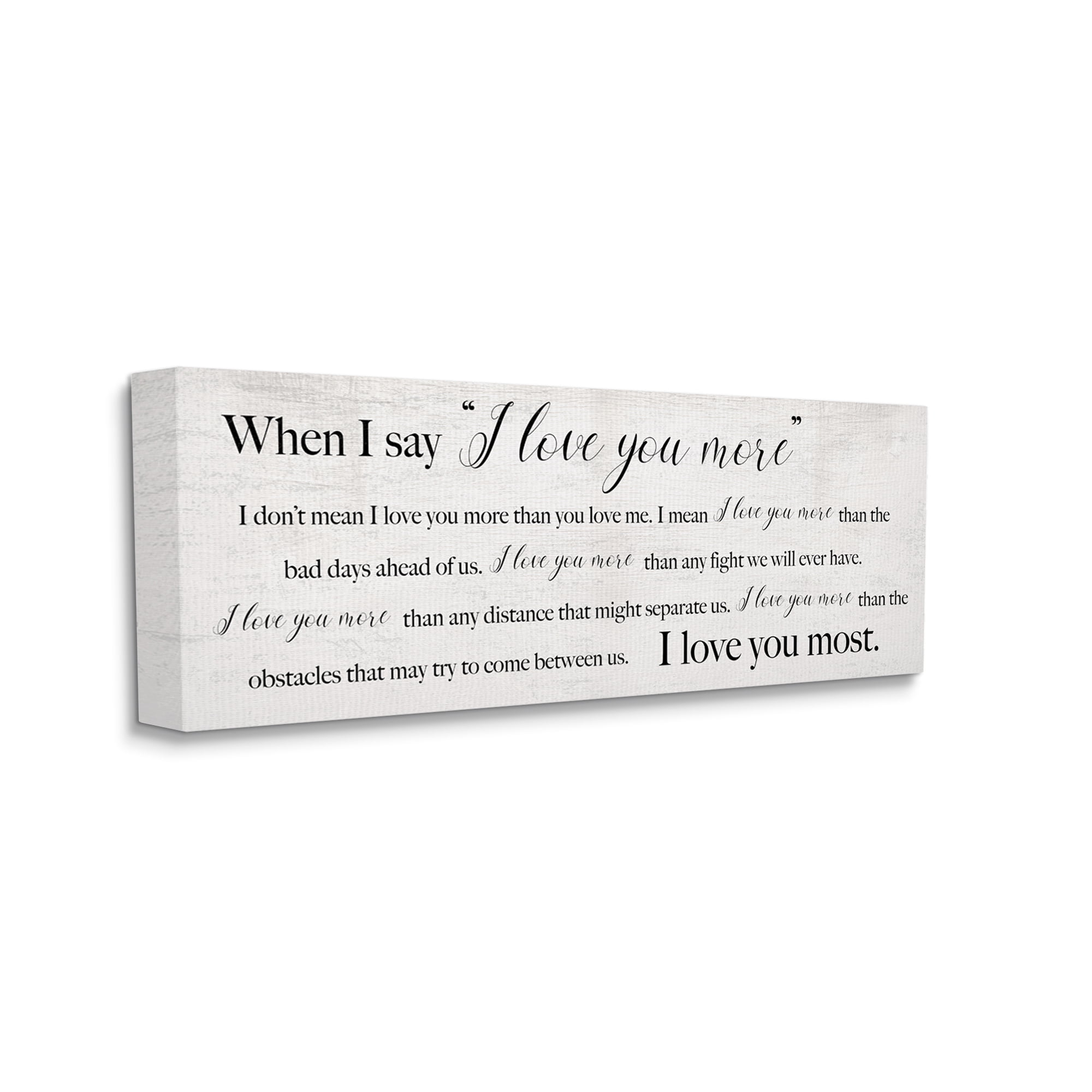 Stupell Industries I Love You Most Sentiments Storybook Typography Inspirational Painting Gallery Wrapped Canvas Art Print Wall Art, 13 x 30