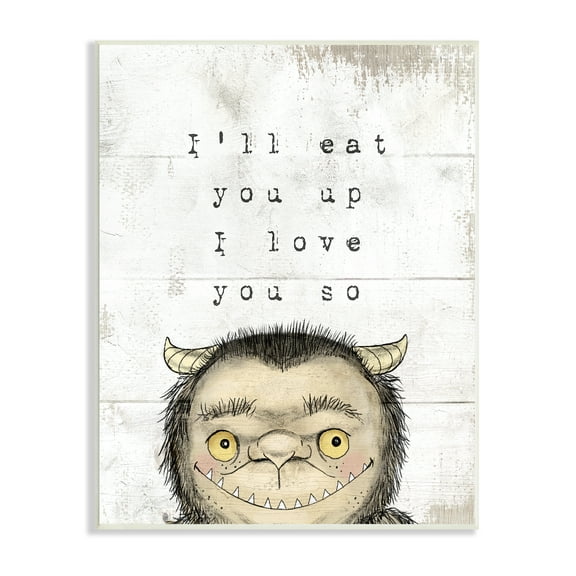 Stupell Industries I Love You So Phrase Mythical Forest Monster Literature & Film Painting Unframed Art Print Wall Art, 10 x 15